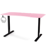 OVERDRIVE Gaming Desk with T-Shaped Legs - 139cm Pink/Black