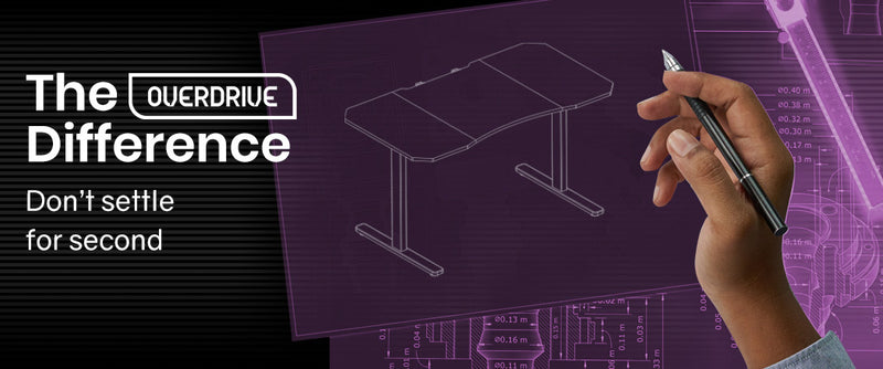 OVERDRIVE Gaming Desk with T-Shaped Legs - 139cm Pink/Black