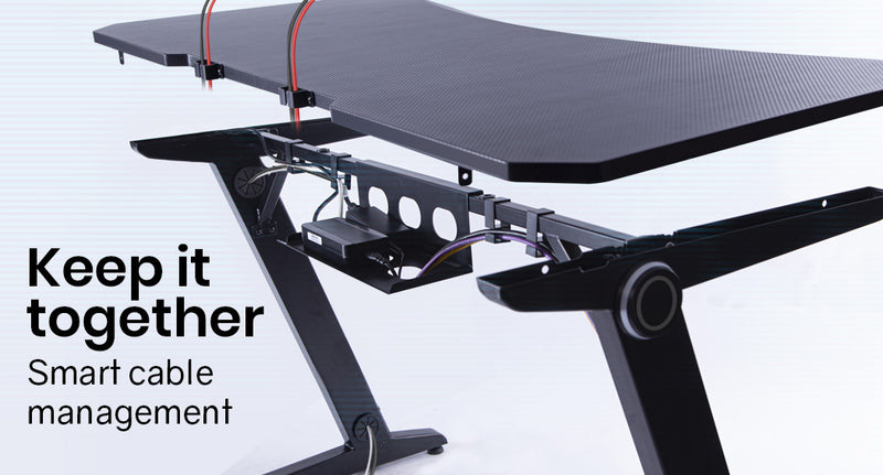 OVERDRIVE Gaming Desk with Z-Shaped Legs - 120cm Black