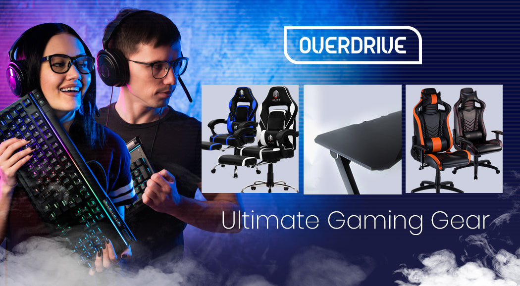 OVERDRIVE Gaming Desk with Z-Shaped Legs - 120cm Black