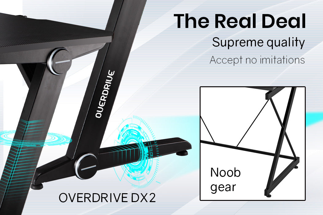 OVERDRIVE Gaming Desk with Z-Shaped Legs - 120cm Black