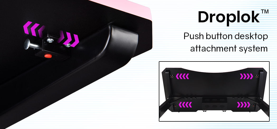 OVERDRIVE Gaming Desk with Z-Shaped Legs - 120cm Pink/Black