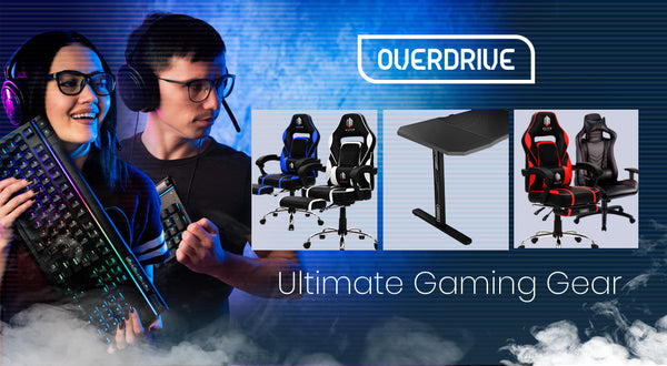 OVERDRIVE Gaming Desk with T-Shaped Legs - 139cm Black