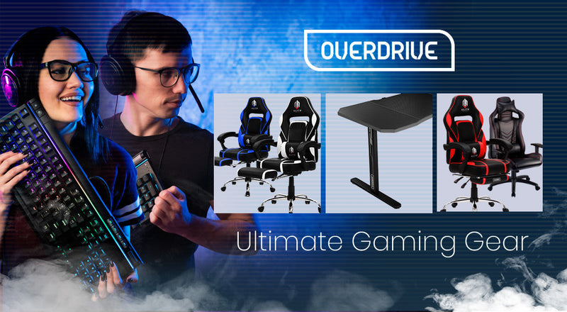 OVERDRIVE Gaming Desk with T-Shaped Legs - 139cm Black