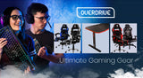 OVERDRIVE Gaming Chair & Desk Combo with T-Shaped Legs - 139cm Black/Red