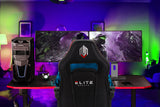 OVERDRIVE Gaming Chair & Desk Combo with T-Shaped Legs - 139cm Black/Red