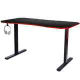 OVERDRIVE Gaming Desk with T-Shaped Legs - 139cm Black/Red