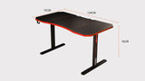 OVERDRIVE Gaming Desk with T-Shaped Legs - 139cm Black/Red