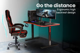 OVERDRIVE Gaming Desk with T-Shaped Legs - 139cm Black/Red