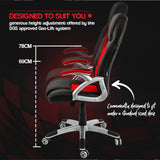 OVERDRIVE Premium Executive Office Chair - Black/Black/Red