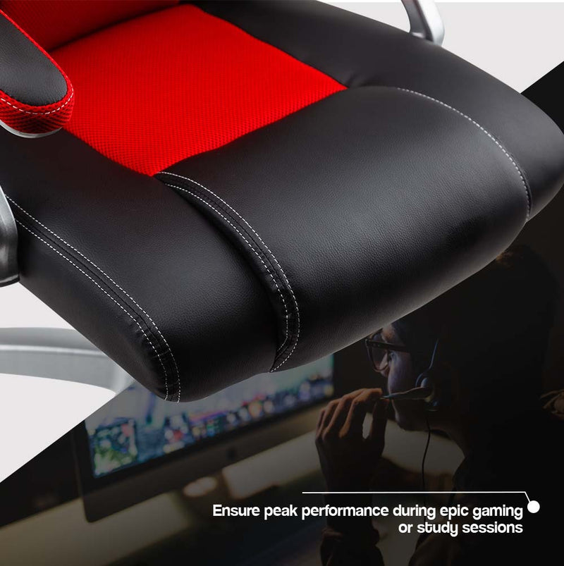 OVERDRIVE Premium Executive Office Chair - Black/Black/Red