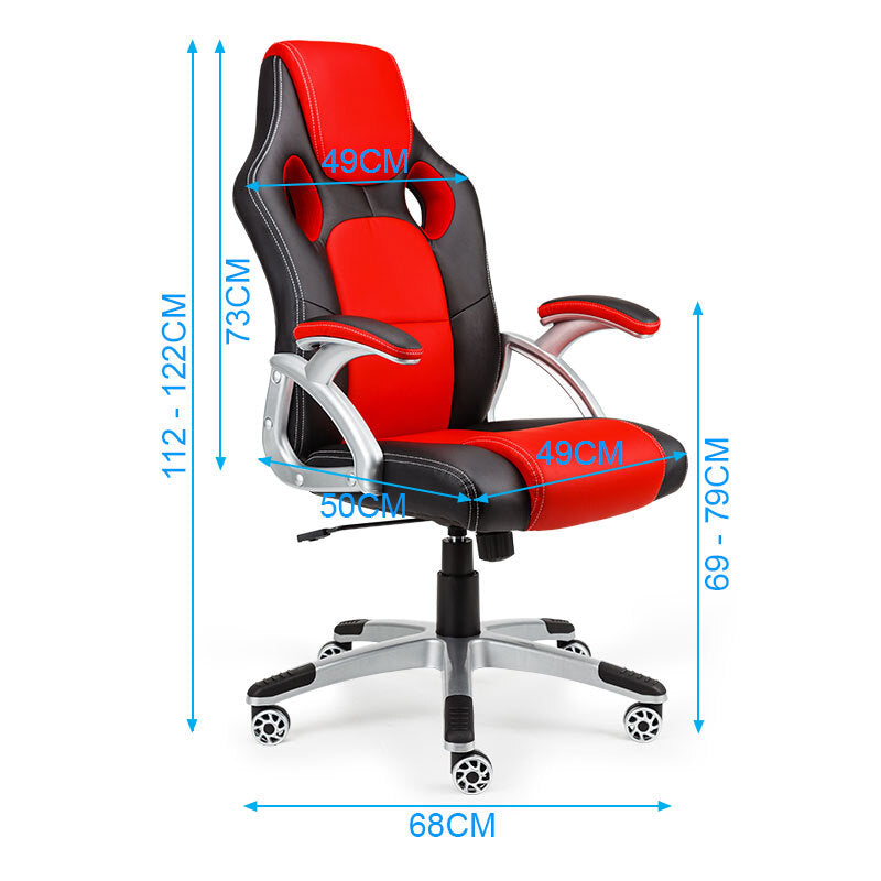 OVERDRIVE Premium Executive Office Chair - Black/Red/Red