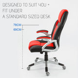 OVERDRIVE Premium Executive Office Chair - Black/Red/Red