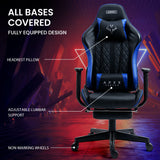 OVERDRIVE Apex Series - Ergonomic Reclining Gaming Chair with Footrest - Black/Blue