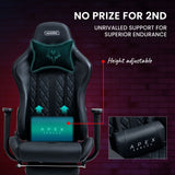 OVERDRIVE Apex Series - Ergonomic Reclining Gaming Chair with Footrest - Black