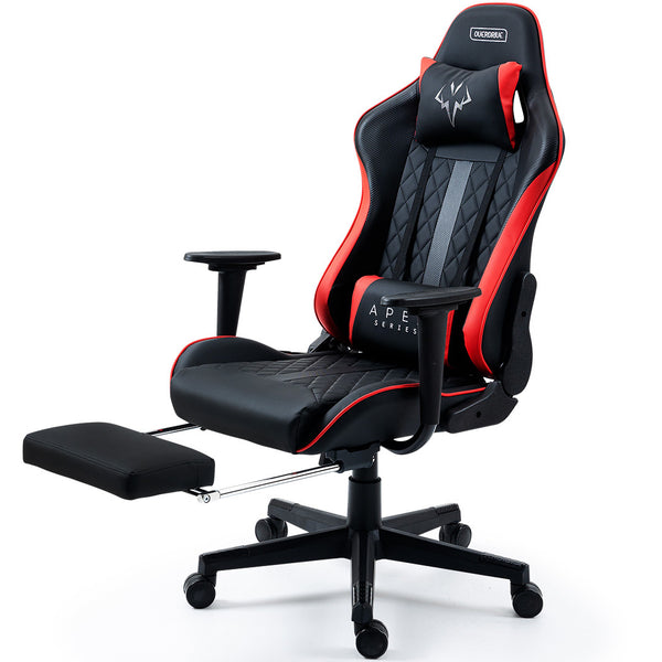 OVERDRIVE Apex Series - Ergonomic Reclining Gaming Chair with Footrest - Black/Red