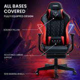 OVERDRIVE Apex Series - Ergonomic Reclining Gaming Chair with Footrest - Black/Red