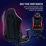 OVERDRIVE Apex Series - Ergonomic Reclining Gaming Chair with Footrest - Black/Red