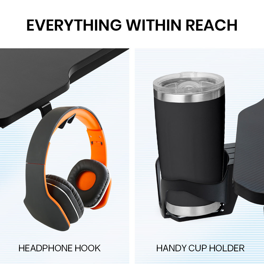 OVERDRIVE Gaming Desk with Z-Shaped Legs & LED Lights - 120cm Black