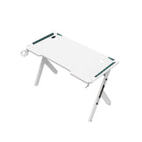 EKKIO Gaming Desk with Y-Shaped Legs & RGB Lighting - 140cm White