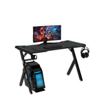 EKKIO Gaming Desk with Y-Shape Legs & RGB Lighting - 100cm Black