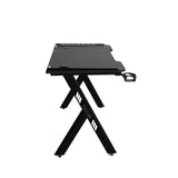 EKKIO Gaming Desk with Y-Shape Legs & RGB Lighting - 100cm Black