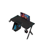 EKKIO Gaming Desk with Y-Shape Legs & RGB Lighting - 100cm Black