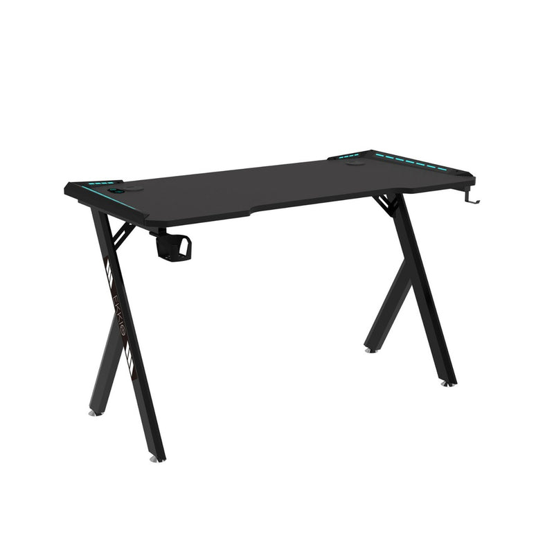 EKKIO Gaming Desk with Y-Shaped Legs & RGB Lighting - 120cm Black