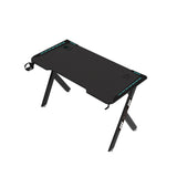 EKKIO Gaming Desk with Y-Shaped Legs & RGB Lighting - 140cm Black