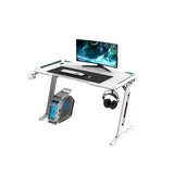 EKKIO Gaming Desk with Z Shaped Legs & RGB Lighting - 140cm White