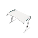 EKKIO Gaming Desk with Z Shaped Legs & RGB Lighting - 140cm White