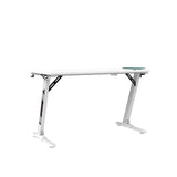 EKKIO Gaming Desk with Z Shaped Legs & RGB Lighting - 140cm White