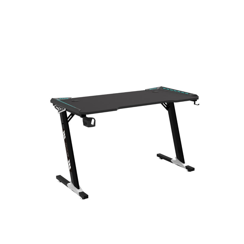 EKKIO Gaming Desk with Z-Shaped Legs & RGB Lighting - 100cm Black