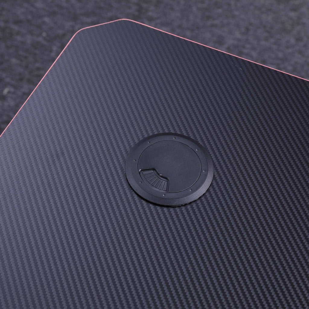 Gaming Desk with K-Shaped Legs & RGB Lights - Smooth Top - 120cm Black/Red