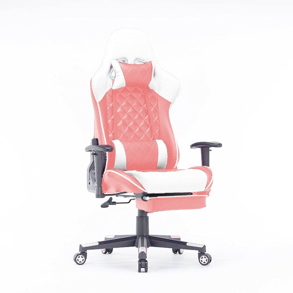 amazingooh Reclining Gaming Chair - Pink/White