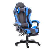 Reclining Gaming Chair with PU Leather - Black/Blue