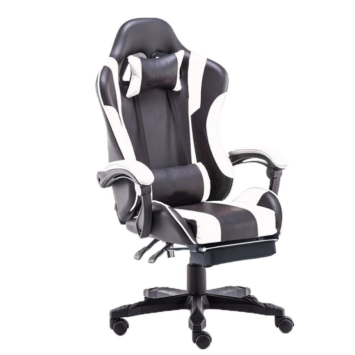 Reclining Gaming Chair with PU Leather - Black/Blue