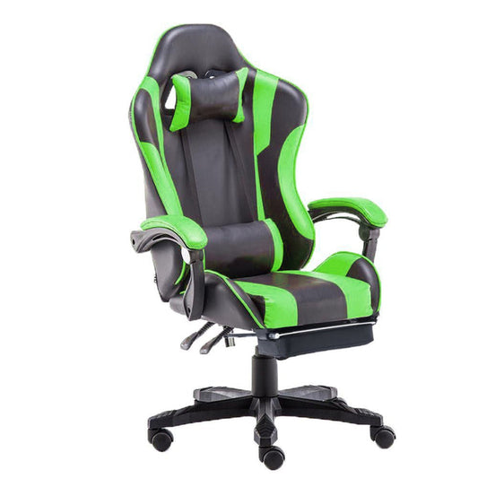 Reclining Gaming Chair with PU Leather - Black/Green