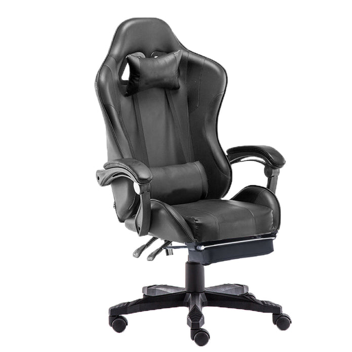 Reclining Gaming Chair with PU Leather - Pink/White
