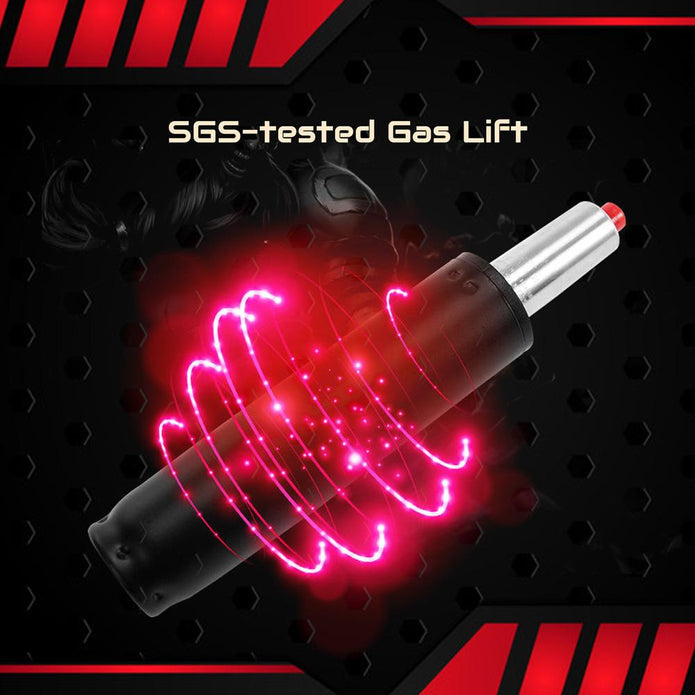 Reclining Gaming Chair with PU Leather - Black/Red