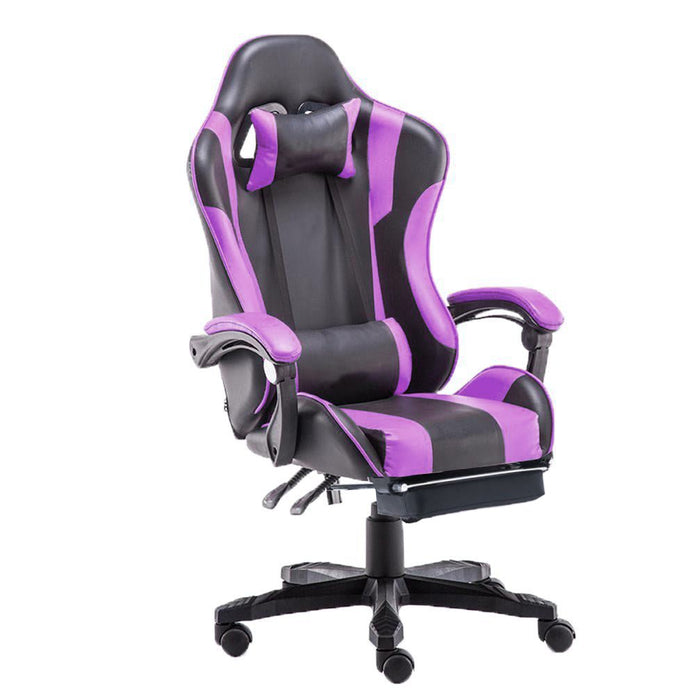 Reclining Gaming Chair with PU Leather - Black/Red