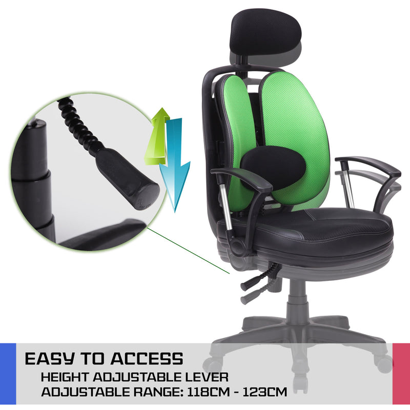 Korean Superb Ergonomic Gaming Chair - Black/Green