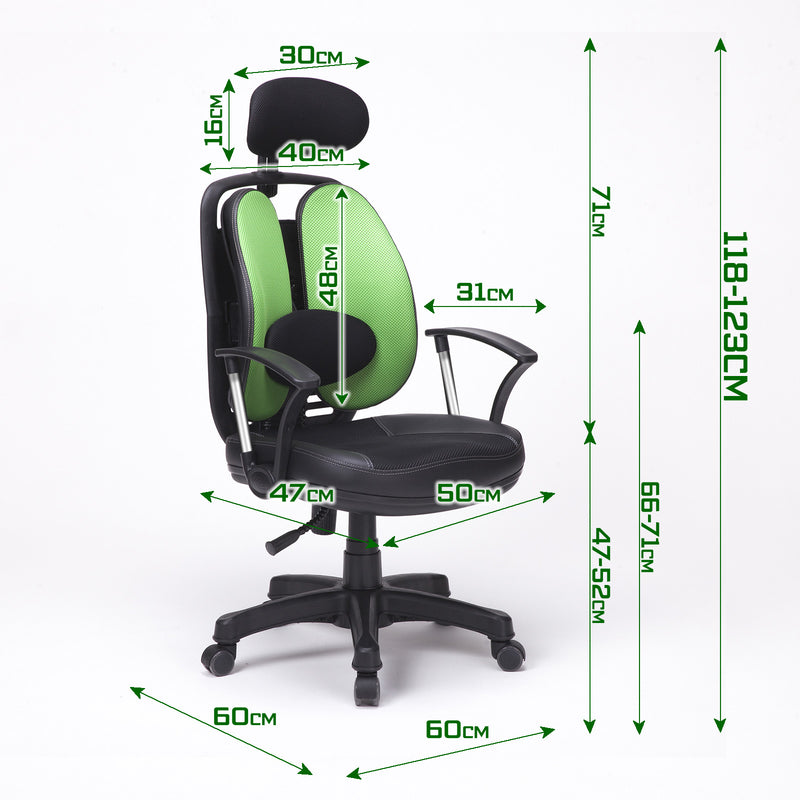 Korean Superb Ergonomic Gaming Chair - Black/Green