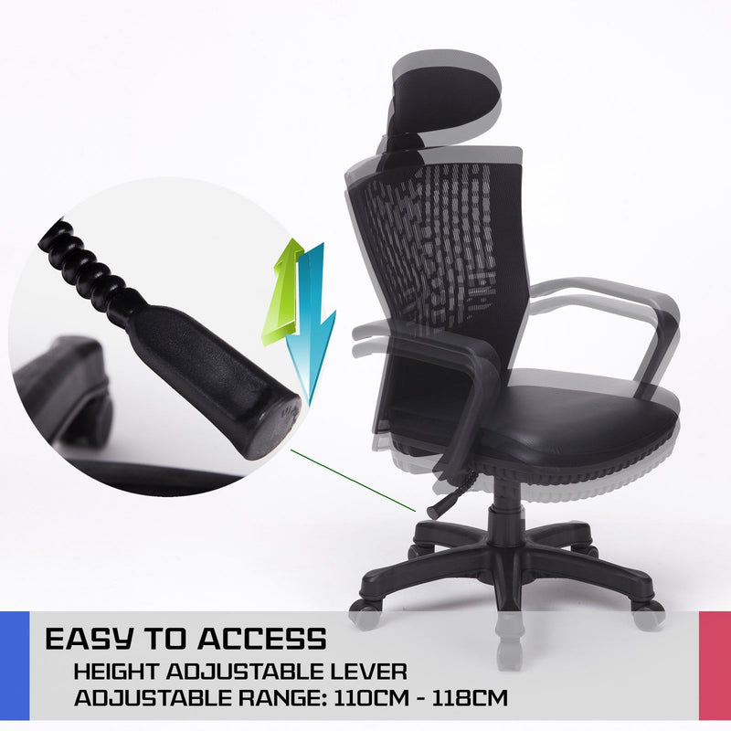 Korean Ergonomic Gaming Chair - Black