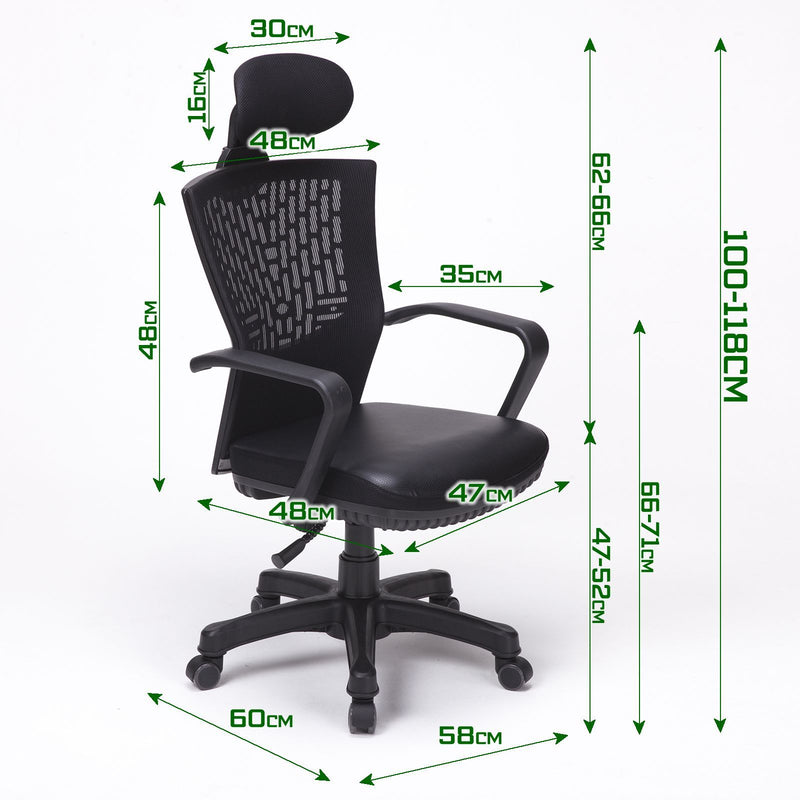 Korean Ergonomic Gaming Chair - Black