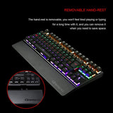 Mechanical Gaming Keyboard Green Switches 87 Keys LED Backlight PC and Laptop