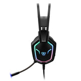 Gaming Headset with Automatic Sound Adjustment & RGB Lights - Black