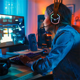 Gaming Headset with Automatic Sound Adjustment & RGB Lights - Black