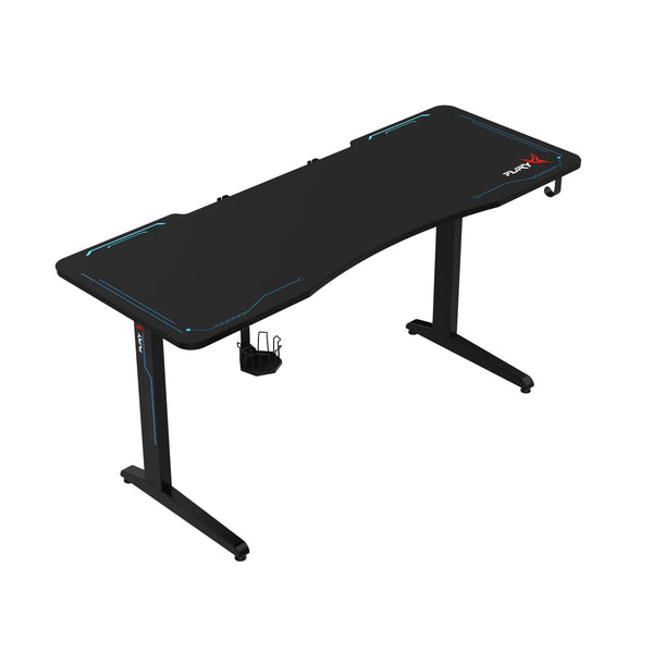 FuryX Gaming Desk with L-Shaped Legs & RGB Mousepad - 160cm Black