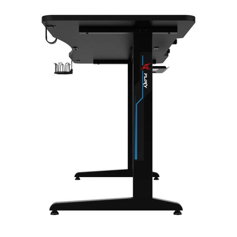 FuryX Gaming Desk with L-Shaped Legs & RGB Mousepad - 160cm Black